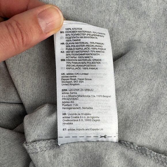 Adidas Grey Essentials Aeroready Graphic Logo Performance Hoodie Size XL - Picture 10 of 13